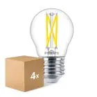 Mehrfachpackung 4x Philips MASTER LED Lustre E27 Kugel Fadenlampe Klar 2.5W 340lm - 922-927 Dim To Warm | Höchste Farbwiedergabe - Dimmbar - Ersatz Für 25W